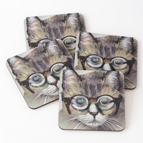 Item preview, cat with glasses designed and sold by bogfl.