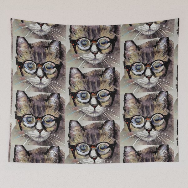 Item preview, cat with glasses designed and sold by bogfl.