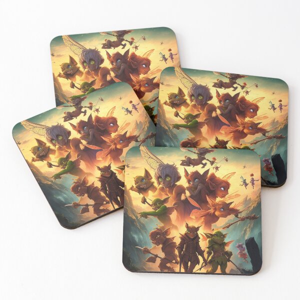 Item preview, Fantasy creatures Goblins Trolls Fairies beautiful poster artwork designed and sold by Vintage Designs +.