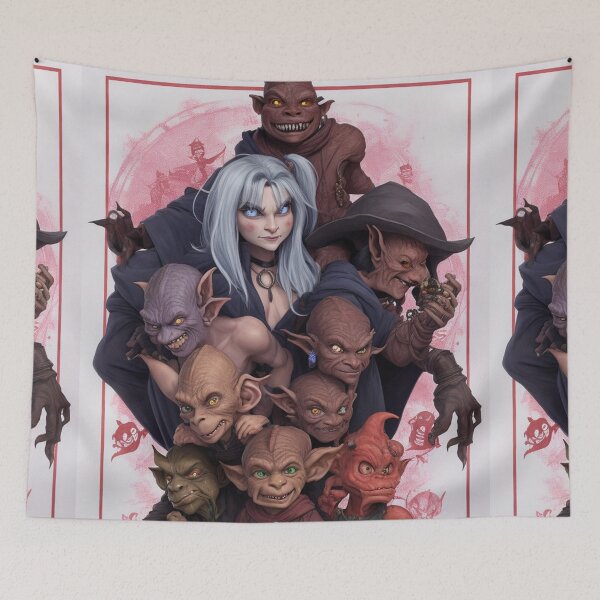Item preview, Fantasy creatures Goblins Trolls Fairies beautiful poster artwork designed and sold by Vintage Designs +.