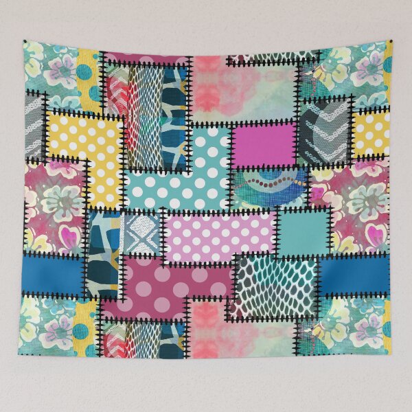Item preview,  Pattern Clash Patches Black designed and sold by BessoChicca.