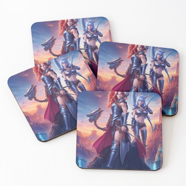 Item preview,  Female Viking Valkyrie barbarians cool fantasy poster art designed and sold by Vintage Designs +.