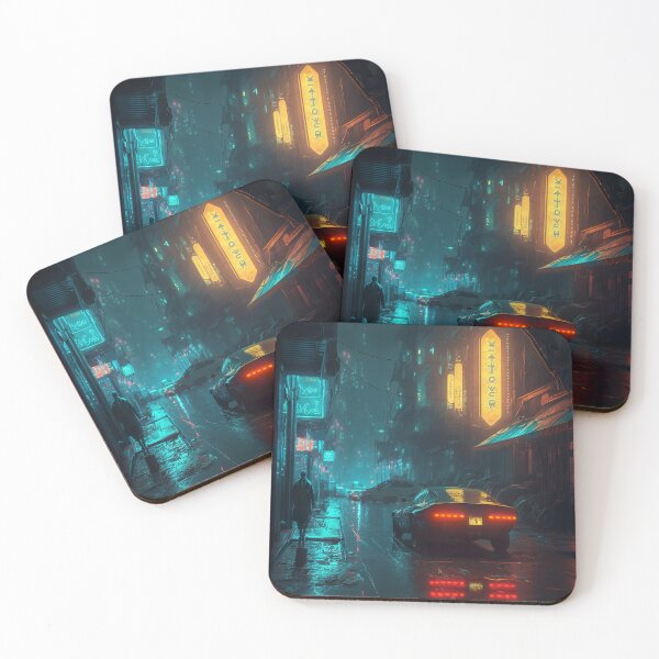 Item preview, Dystopian Future Rain-Soaked Street  designed and sold by cyberartmaker.