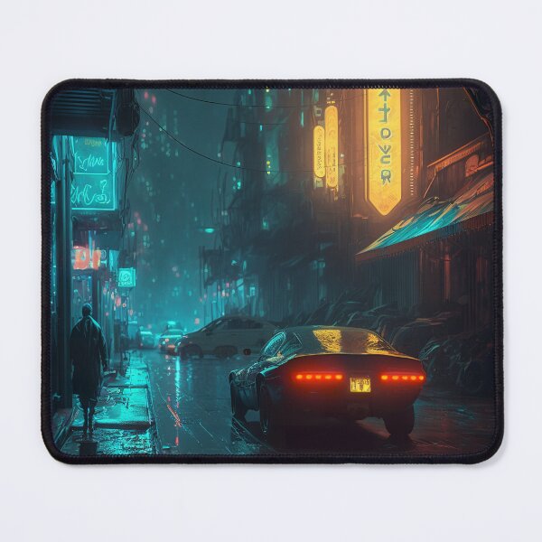 Item preview, Dystopian Future Rain-Soaked Street designed and sold by cyberartmaker.
