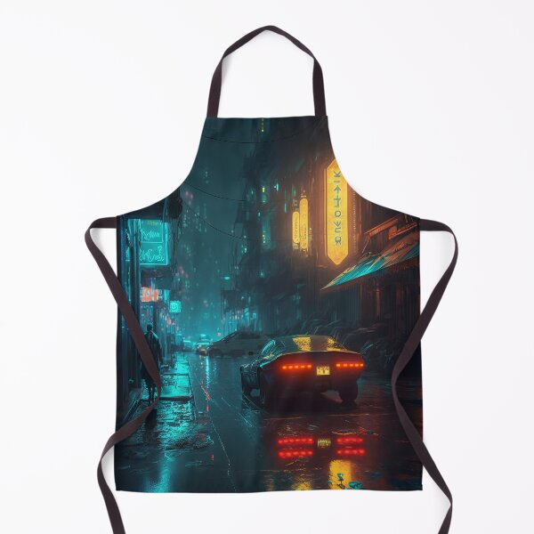 Item preview, Dystopian Future Rain-Soaked Street designed and sold by cyberartmaker.