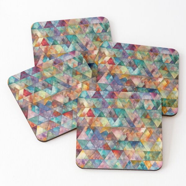 Item preview, Enchanted Forest Triangles Colorful Checker Pattern Fusion designed and sold by Retroshore.