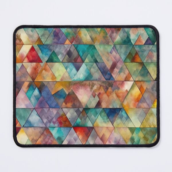 Item preview, Enchanted Forest Triangles Colorful Checker Pattern Fusion designed and sold by Retroshore.