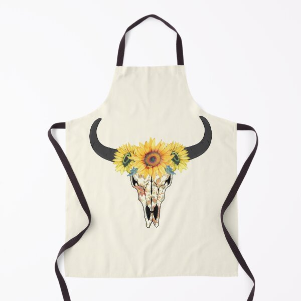 Item preview, Vintage Cow Skull with Sunflowers designed and sold by Preppy Aesthetic Designs.