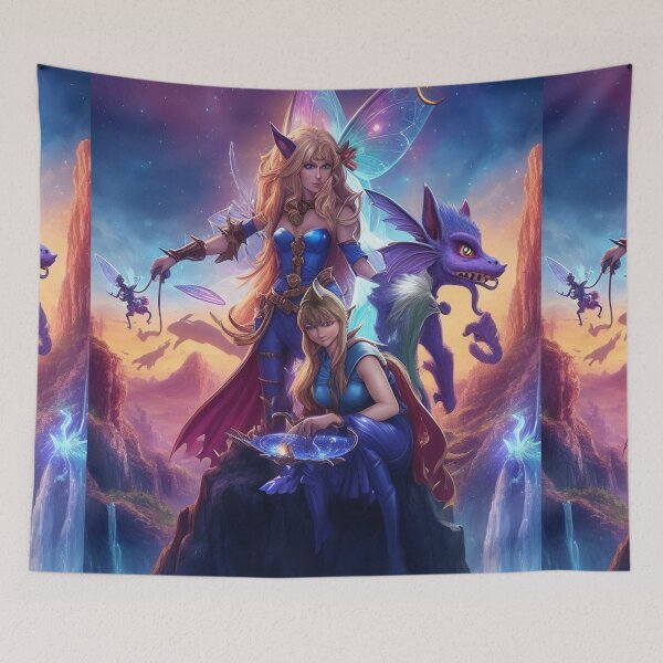 Item preview, Fantasy Pixies and Fey Folk Fairies beautiful poster artwork designed and sold by Vintage Designs +.