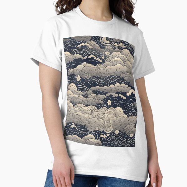 Aperçu de l'œuvre Motif de nuage japonais minimaliste créée et vendue par Retroshore.