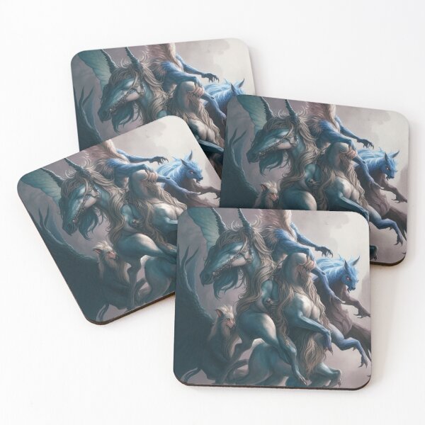 Item preview, The Flight of the Kelpies beautiful abstract poster artwork designed and sold by Vintage Designs +.