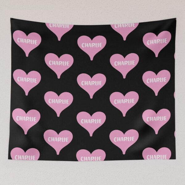 Item preview, Charlie name - pink heart pretty font design for Valentines Day gift or just for love designed and sold by VtgFanclu.