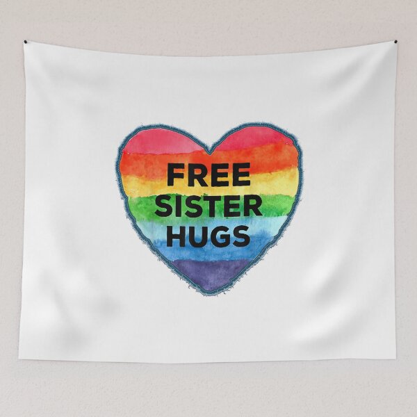 Item preview, Free Sister Hugs LGBT Flag Heart Rainbow Pride: Día de la hermana designed and sold by xodom953.