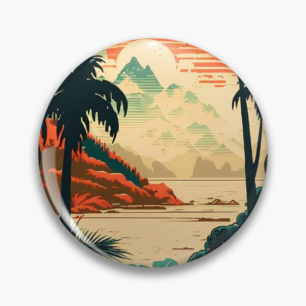 Item preview, Tropical retro illustration with Japanese style mountain. designed and sold by Waiz.