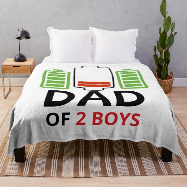 Item preview, Dad Of 2 Boys Low Battery Son Dad Father's Day Birthday T-Shirt designed and sold by Moronova ⭐⭐⭐⭐⭐.
