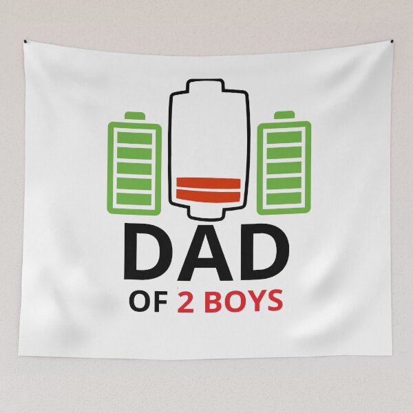 Item preview, Dad Of 2 Boys Low Battery Son Dad Father's Day Birthday T-Shirt designed and sold by Moronova   ⭐⭐⭐⭐⭐.