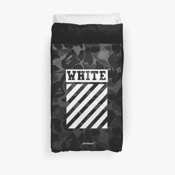 White And Bape Duvet Cover