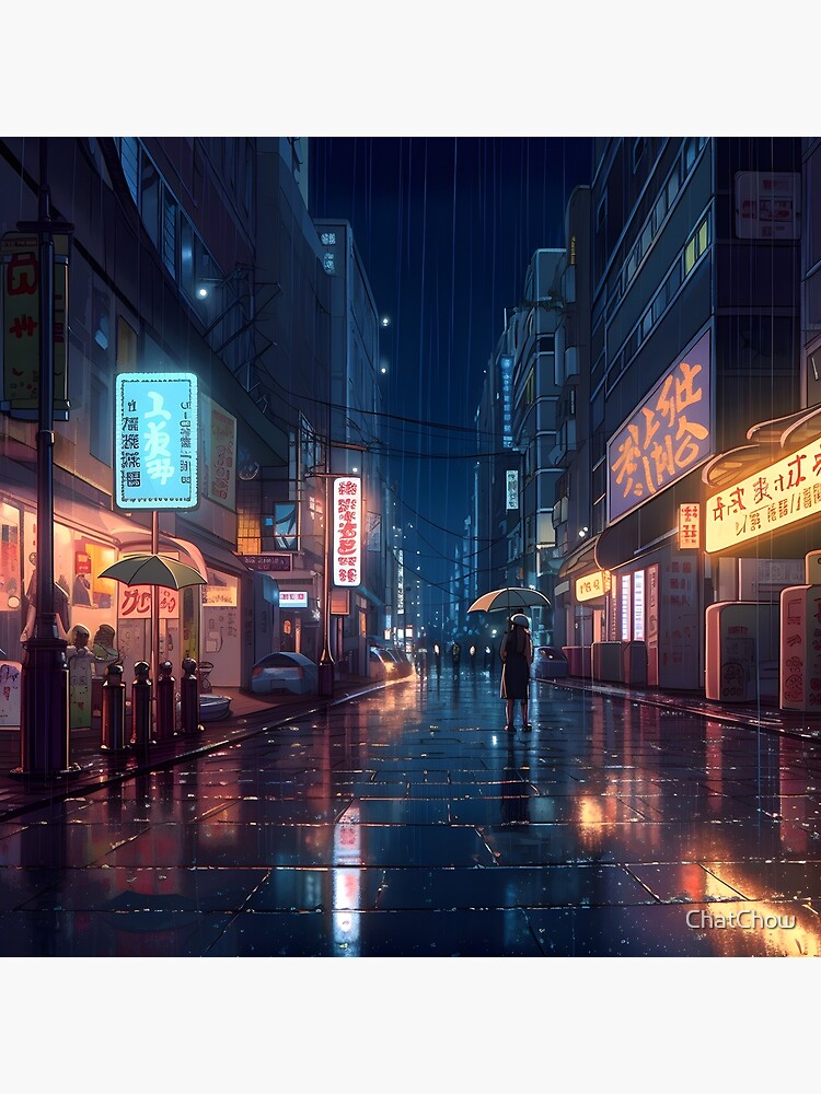 prompt: anime city landscape at night while its raining|| midjourney never  fails to amaze me : r/midjourney