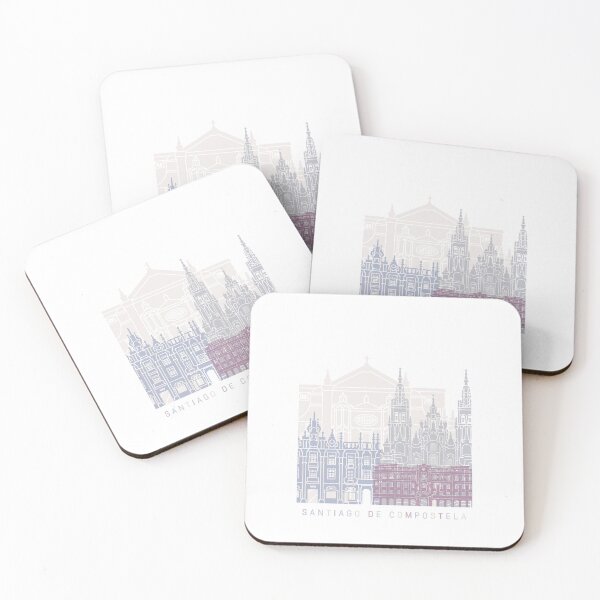 Item preview, SANTIAGO DE COMPOSTELA SKYLINE POSTER PASTEL designed and sold by paulrommer.