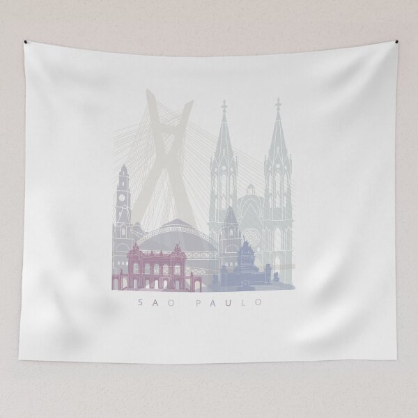 Item preview, SAO PAULO  SKYLINE POSTER PASTEL designed and sold by paulrommer.