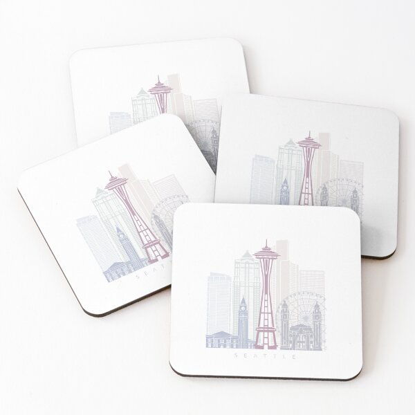 Item preview, SEATTLE SKYLINE POSTER PASTEL designed and sold by paulrommer.