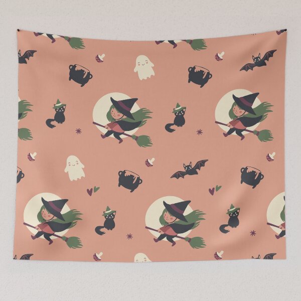 Item preview, A little witch flies on broomsticks with friends designed and sold by InkofNocturna.