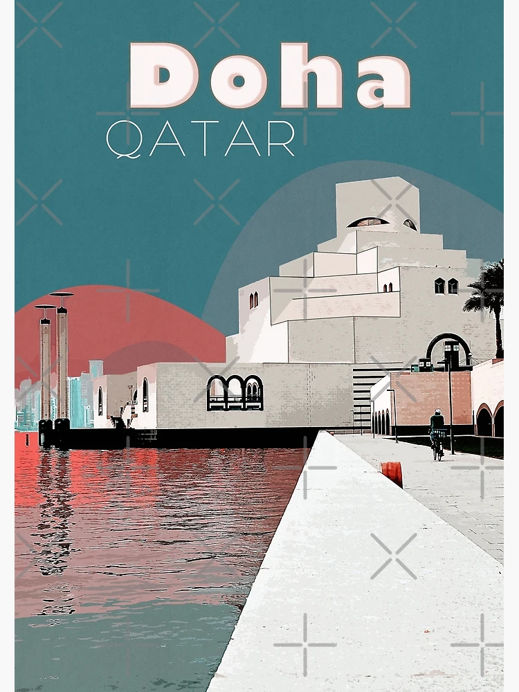 by poster | Travel Islamic Redbubble Museum, Poster Minuitvagabond Doha, Art Qatar\