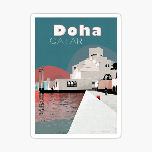 "Travel poster Islamic Art Museum, Doha, Qatar" Stickerundefined by