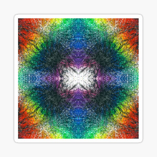 Kundalini Awakening #1551 Bold Unique AF Vibrant Multicolor Rainbow Tones Mixed Media LGBTQ+ Pride Abstract Mandala Kaleidoscope Square Art For Chakras Balancing Aura Reiki Energy Healing New Age 5D Sticker