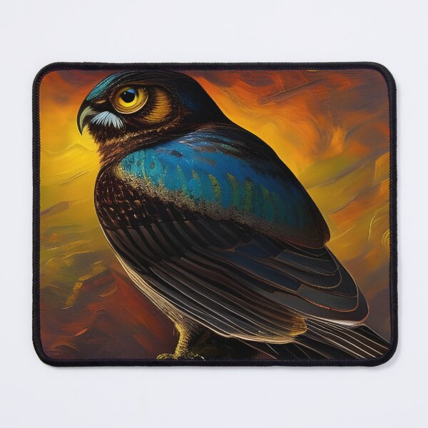Item preview, Rustic Blue Owl, impasto, Ai Generated Art  designed and sold by ACC .