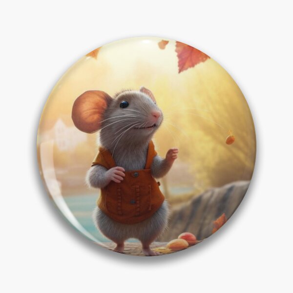 Item preview, White rat in a sweater on the background of autumn trees and falling leaves designed and sold by aiphotosart.