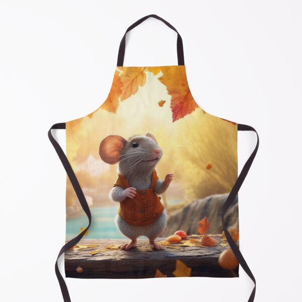 Item preview, White rat in a sweater on the background of autumn trees and falling leaves designed and sold by aiphotosart.