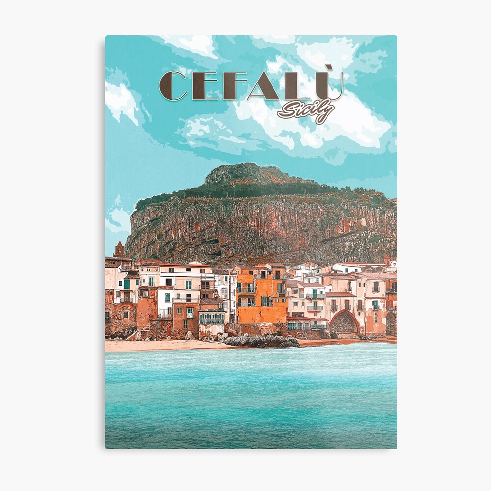 Travel poster, Cefalu, Sicily, Italy Poster by Minuitvagabond