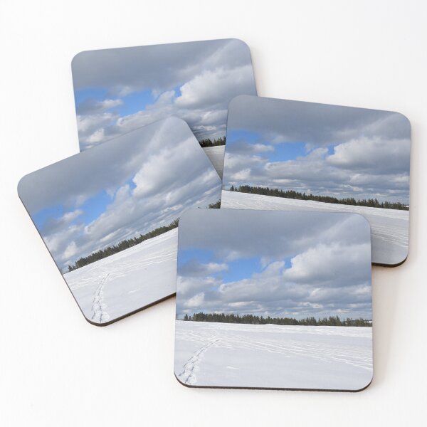 Item preview, Traces of snowshoes in a field designed and sold by Claude Laprise.