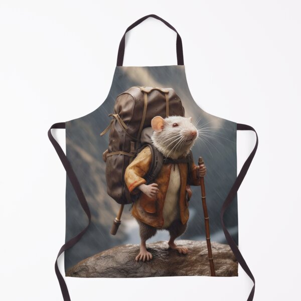 Item preview, Funny rat in the raincoat with a backpack on the rock designed and sold by aiphotosart.