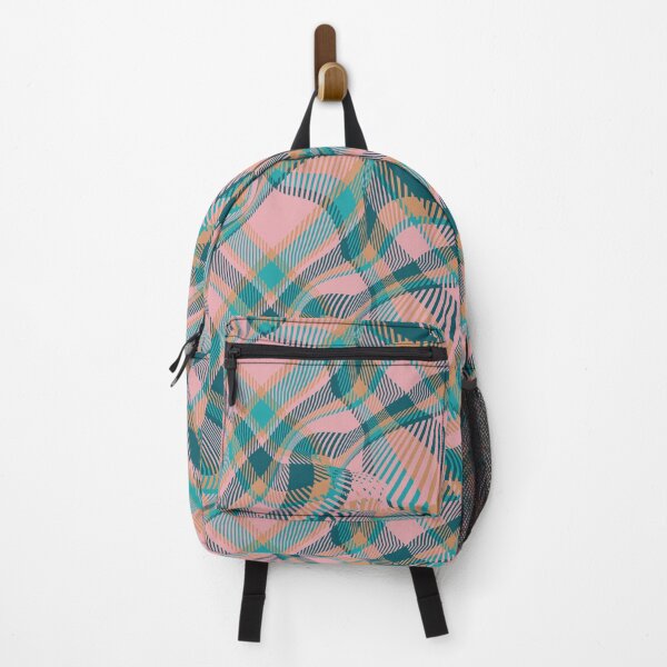 Item preview,  Pink and Teal Diagonal Warped Plaid designed and sold by MerryMakewell.
