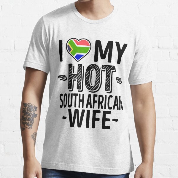 I Love My Hot South African Wife Cute South Africa Couples Romantic Love T Shirts And Stickers 0921