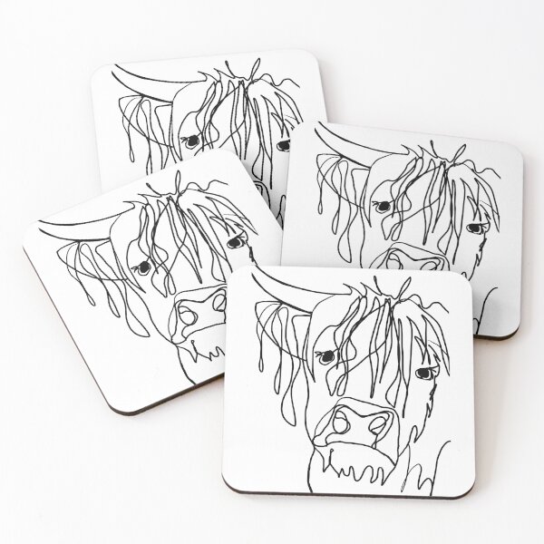 Item preview, Highland Cow Line Art designed and sold by TraceyMackieArt.