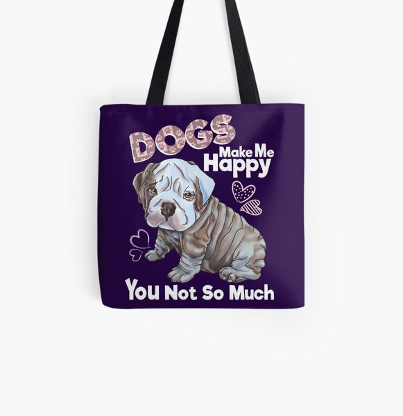 British Bulldog Tote Bag Gifts for Dog Lovers Print Bags with Dogs on