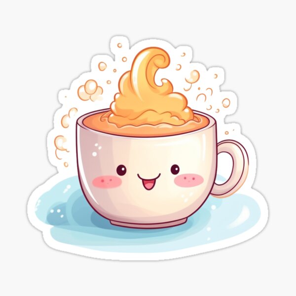 Kawaii Coffee Cup Sticker