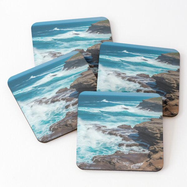 Item preview, Turquoise Ocean Waves Cliffside Shore Bliss designed and sold by Fragpop.