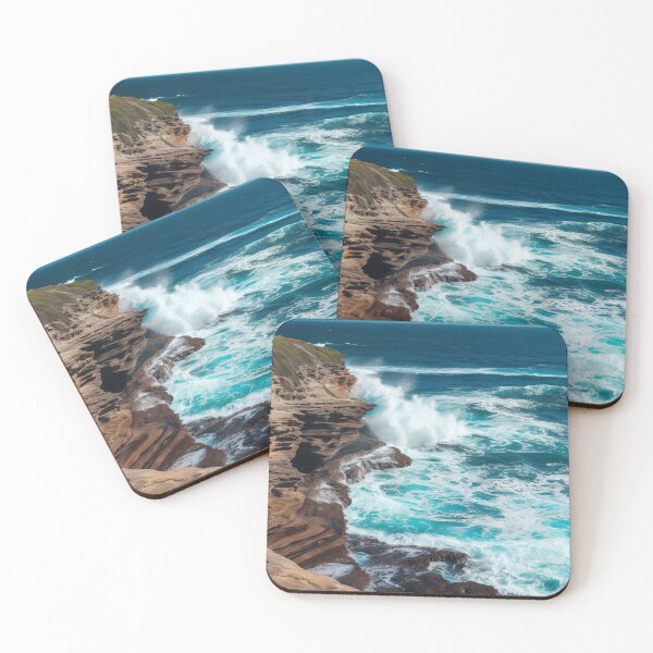 Item preview, Aqua Shore Waves Coastal Cliffside Delight designed and sold by Fragpop.