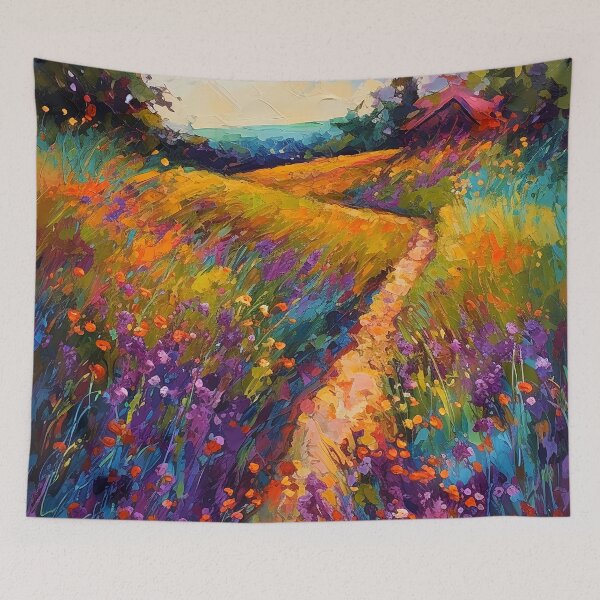 Item preview, Impressionism countryside sunset 1 designed and sold by Red Witch Art.
