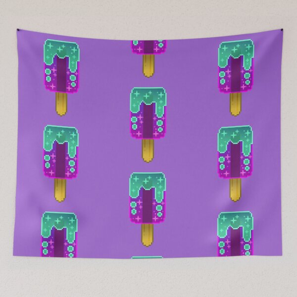 Item preview, Pixel Art - Purple/Teal Galaxy Popsicle designed and sold by Kaiko-Roku.