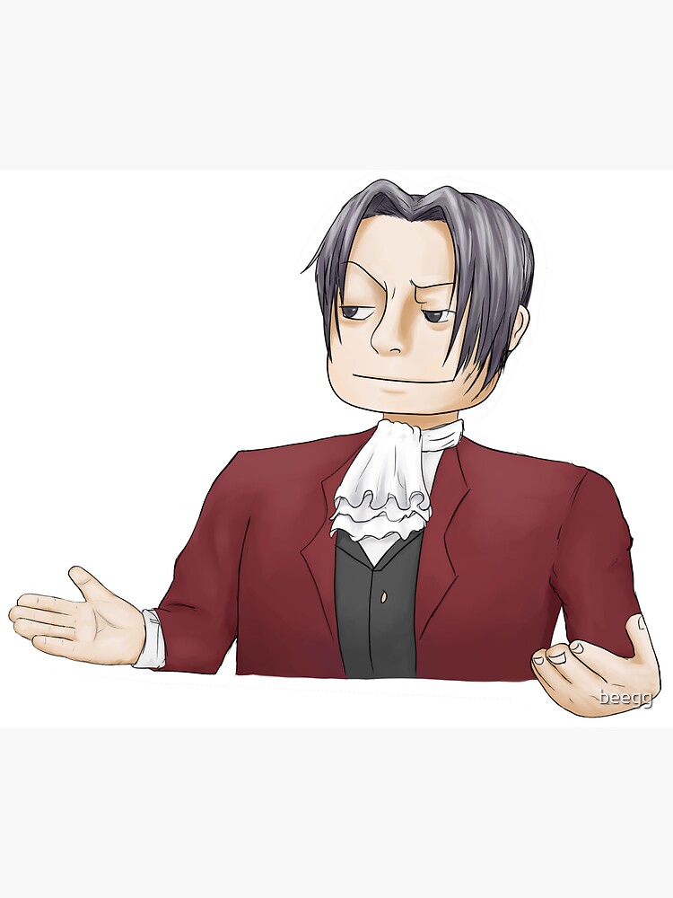 Ace Attorney Investigations Edgeworth Sprite Sticker for Sale by vivianby