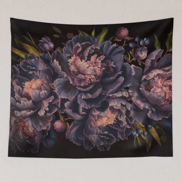 Item preview, Vintage Moody Floral Baroque Peonies Botanical Night Garden Nightgarden designed and sold by UtArt.