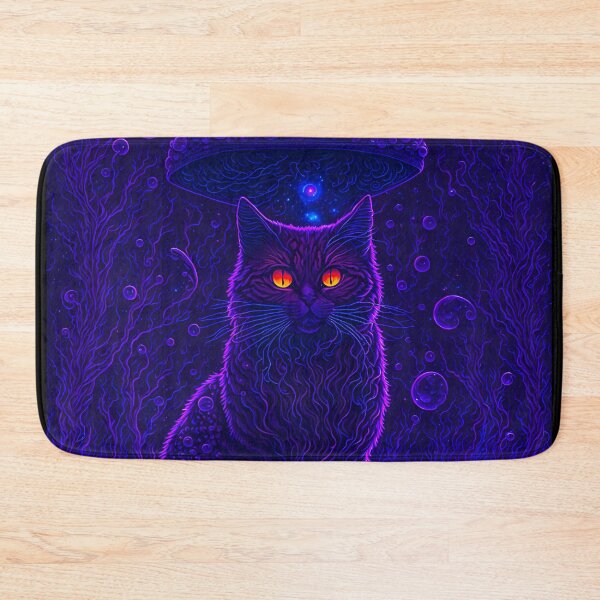 Item preview, Cosmic Cat, Trippy neon cat art, designed and sold by ZenStickConcept.
