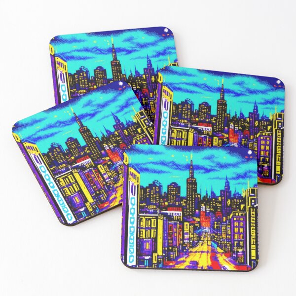 Item preview, Night City 01 | 8-Bit Pixel Art - Urban Skyline | Arcade Style designed and sold by Phoenix-Textile.