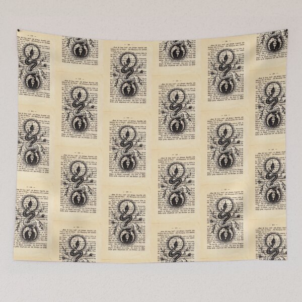 Item preview, Celestial snakes on a vintage page art designed and sold by Julianum.