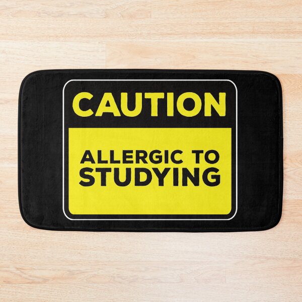 Item preview, Funny Yellow Road Sign - Caution Allergic to Studying designed and sold by Rhu Creations.